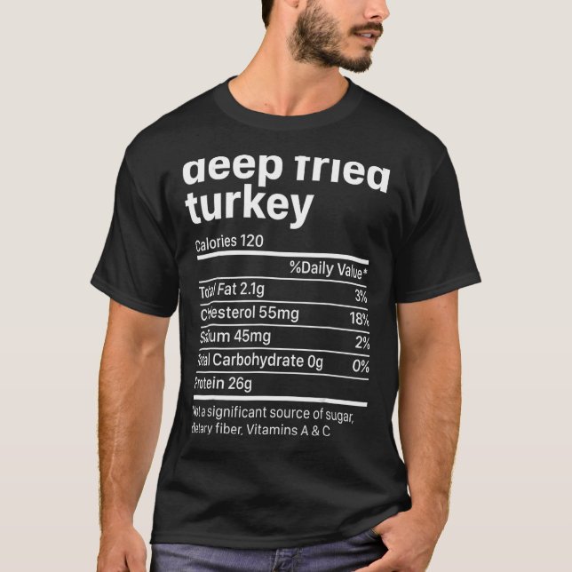 Thanksgiving Nutrition Ingredients Nu, gift Turkie T Shirt (Framsida)
