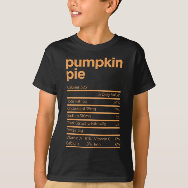 Thanksgiving Nutrition Pumpkin Paj Facts Food Roli T Shirt (Framsida)