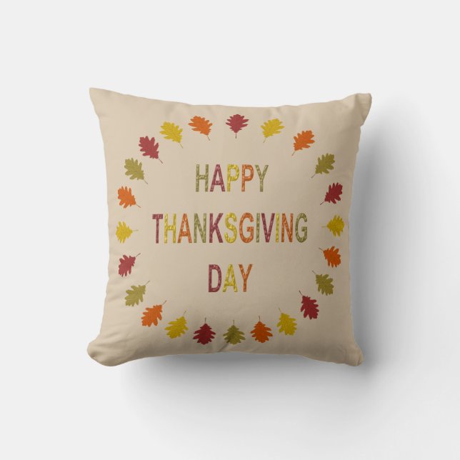 Thanksgiving Oak Löv Dubbla Sided Patterned Kudde (Framsida)