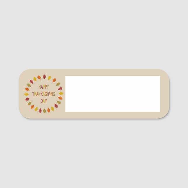 Thanksgiving Oak Löv Namnbricka (Framsida)