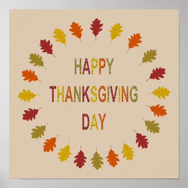 Thanksgiving Oak Löv Poster (Framsidan)