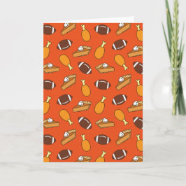 Thanksgiving och fotboll Mönster Kort