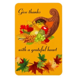 Thanksgiving och Höst färger Söt Cornucopia Magnet