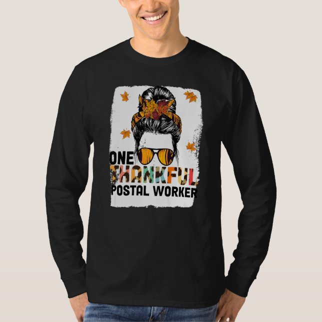 Thanksgiving One Thankful Postal Worker   T Shirt (Framsida)