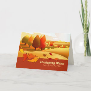 Thanksgiving Önskemål från tvärs över sjön Helgkort