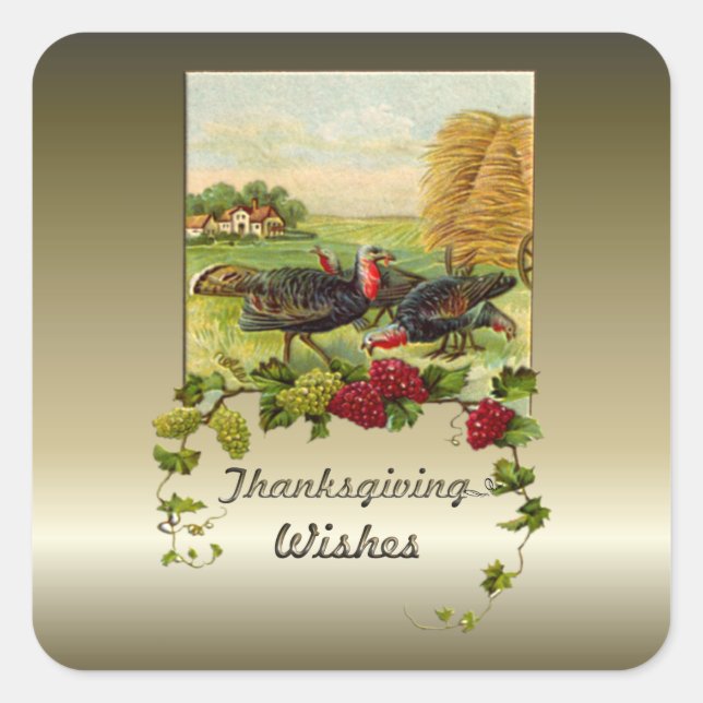 Thanksgiving Önskemål Fyrkantigt Klistermärke (Framsida)