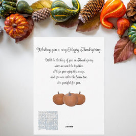 Thanksgiving Önskemål Ram Maze | Pumpkins White Julkort
