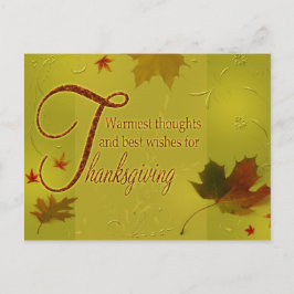 Thanksgiving Önskemål Typografi Löv - vykort