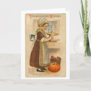 Thanksgiving Önskemål Vintage Greeting Card Helgkort
