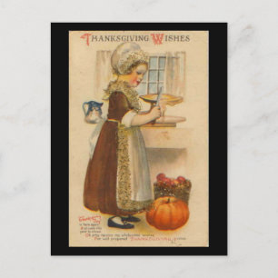 Thanksgiving Önskemål Vintage vykort