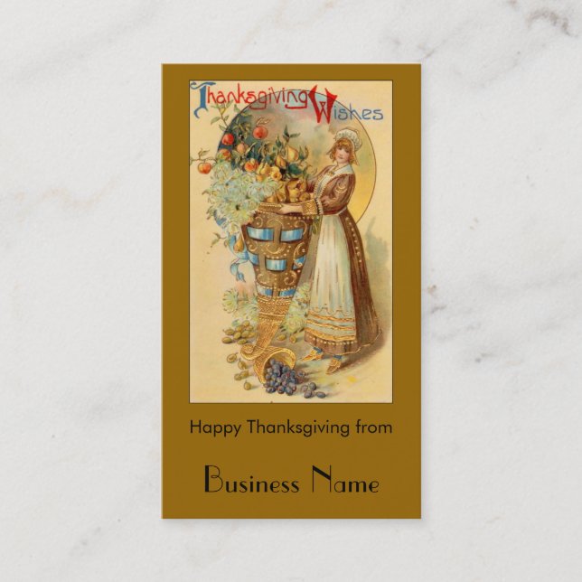 Thanksgiving Önskemål Visitkort (Framsida)