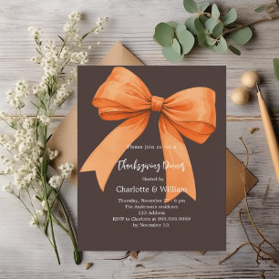 Thanksgiving orange bubistre brun inbjudan