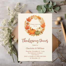 Thanksgiving orange-pumpa inbjudningar