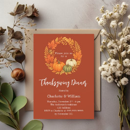 Thanksgiving orange pumpa terracotta inbjudningar