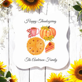 Thanksgiving Orange Pumpkin Spice Latted Underlägg Papper