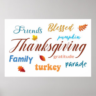 Thanksgiving Ord Cloud Poster
