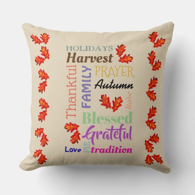 Thanksgiving Ord List 20"x20" Dekorativ kudde (Framsida)