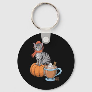 Thanksgiving på hösten för den bekväma Cat Pumpkin Nyckelring