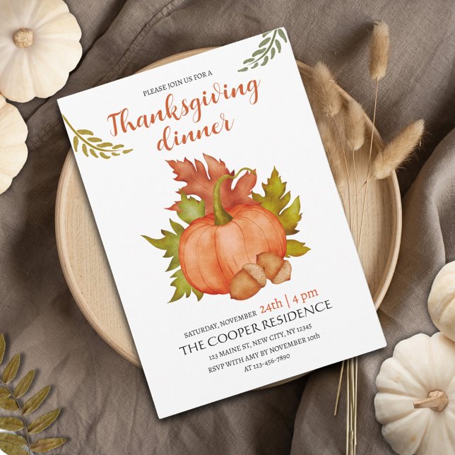 Thanksgiving på hösten för Rustic Pumpkin Inbjudningar (Skapare uppladdad)