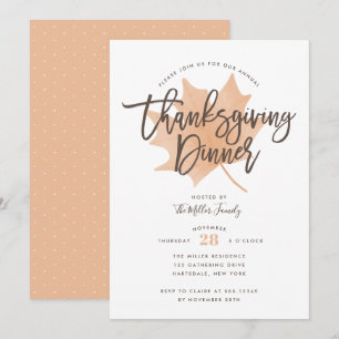Thanksgiving på hösten Löv Chic Inbjudningar