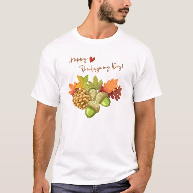 Thanksgiving Paj Pumpkin Turkiet T Shirt (Framsida)