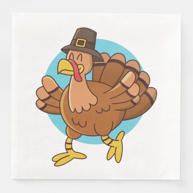 Thanksgiving pappra blöjor för Turkiet Pappersservett (Framsida)