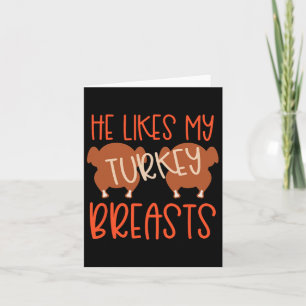 Thanksgiving Par Turkiet Breast hon gillar min dok Kort