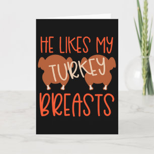 Thanksgiving Par Turkiet Breast hon gillar min dok Kort