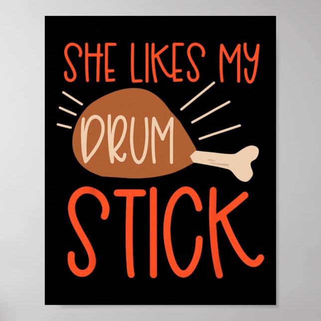 Thanksgiving Par Turkiet Breast hon gillar min dok Poster (Framsidan)