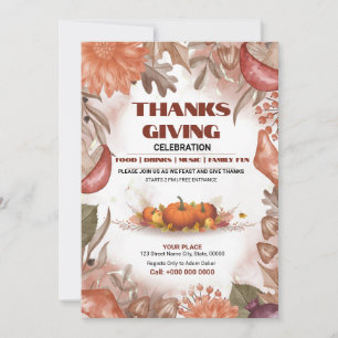 Thanksgiving part-inbjudan - Flyer Inbjudningar