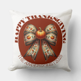  Thanksgiving Party& custom Family Name Simple Kudde