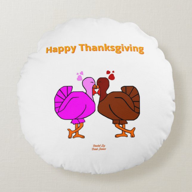 Thanksgiving Passion Round Dekorativ kudde (Framsidan)