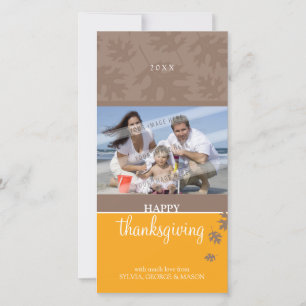THANKSGIVING PHOTOCARD:: fallande löv 1 Julkort