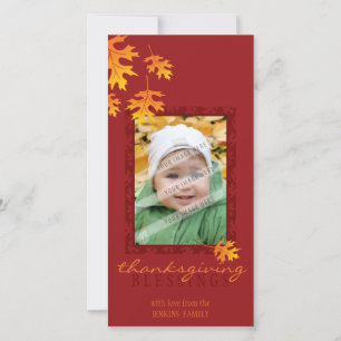 THANKSGIVING PHOTOCARD: Mache löv 1 Julkort
