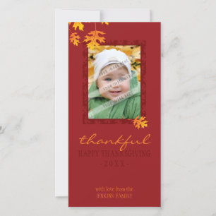 THANKSGIVING PHOTOCARD: Mache löv 1 Julkort