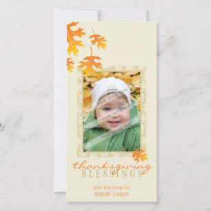 THANKSGIVING PHOTOCARD: mache löv 3 Julkort