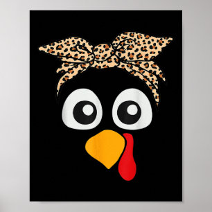 Thanksgiving Pil för Turkiets Ansikte Leopard Head Poster