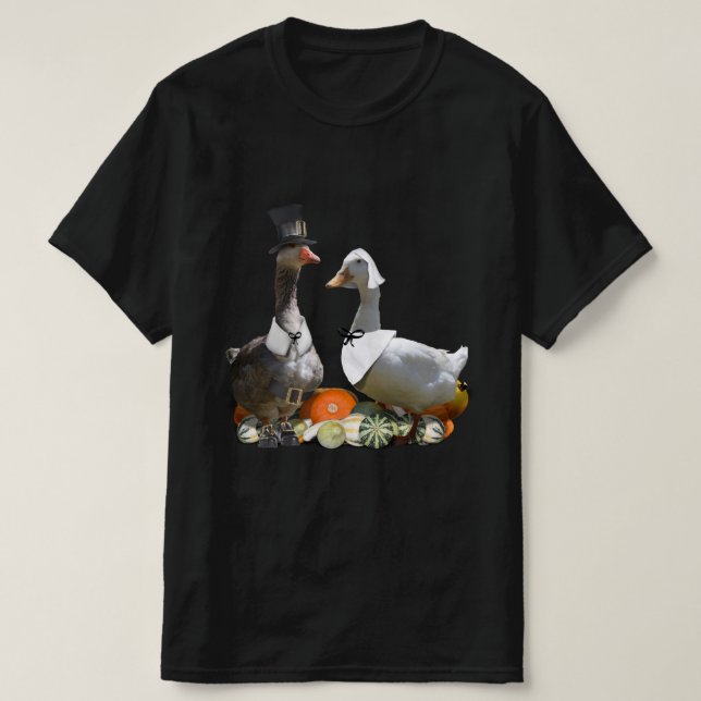 Thanksgiving Pilgrim Anka par T Shirt (Design framsida)