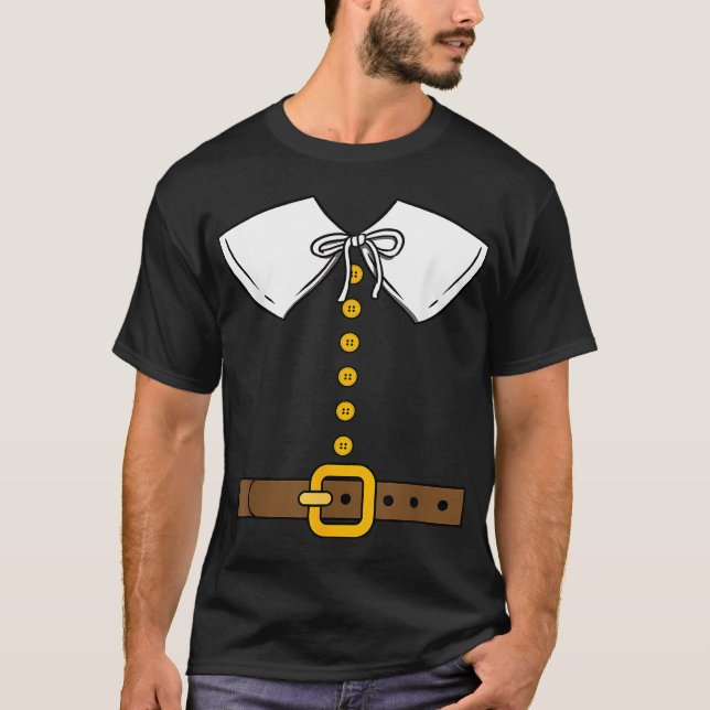 Thanksgiving Pilgrim Costume T Shirt (Framsida)