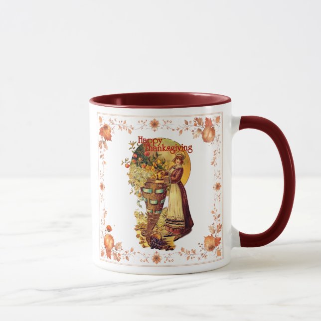 Thanksgiving Pilgrim Girl Coffee Mugg (Höger)