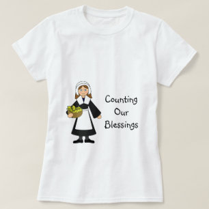 Thanksgiving Pilgrim Girl Tee Shirt