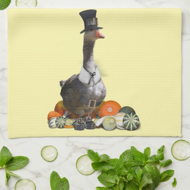 Thanksgiving Pilgrim Goose Kitchen Towel Kökshandduk (Vikta)