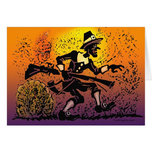 Thanksgiving Pilgrim Hälsningskort (Framsidan Horizontal)