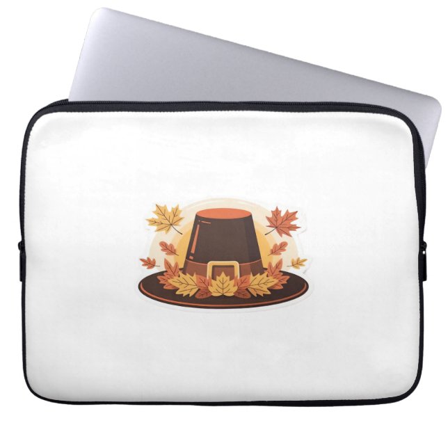 Thanksgiving Pilgrim Hat - Höstskördedesign C Laptop Fodral (Framsidan)
