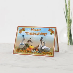 Thanksgiving Pilgrim och Indiska Anka Helgkort
