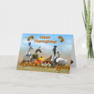 Thanksgiving Pilgrim och Indiska Anka Helgkort