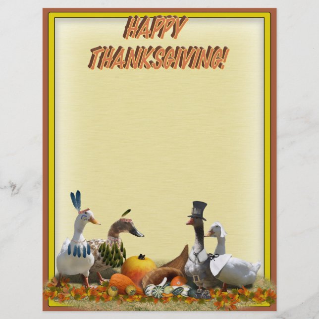 Thanksgiving Pilgrim och Indiska Anka Reklamblad (Framsidan)