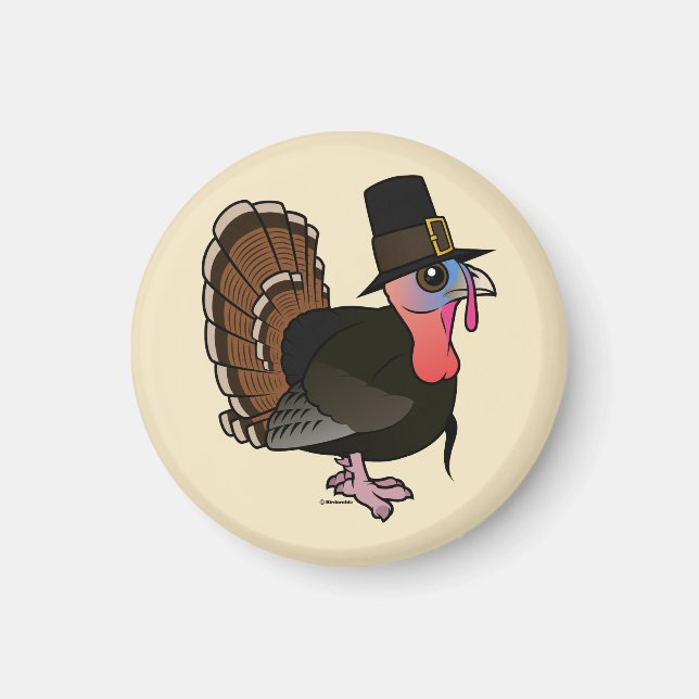 Thanksgiving Pilgrim Turkiet Magnet (Framsidan)