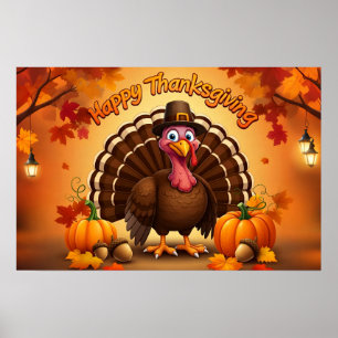 Thanksgiving Pilgrim Turkiet Poster