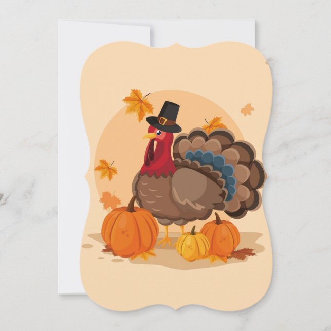 thanksgiving pilgrimkalkon inbjudningar (Framsida)